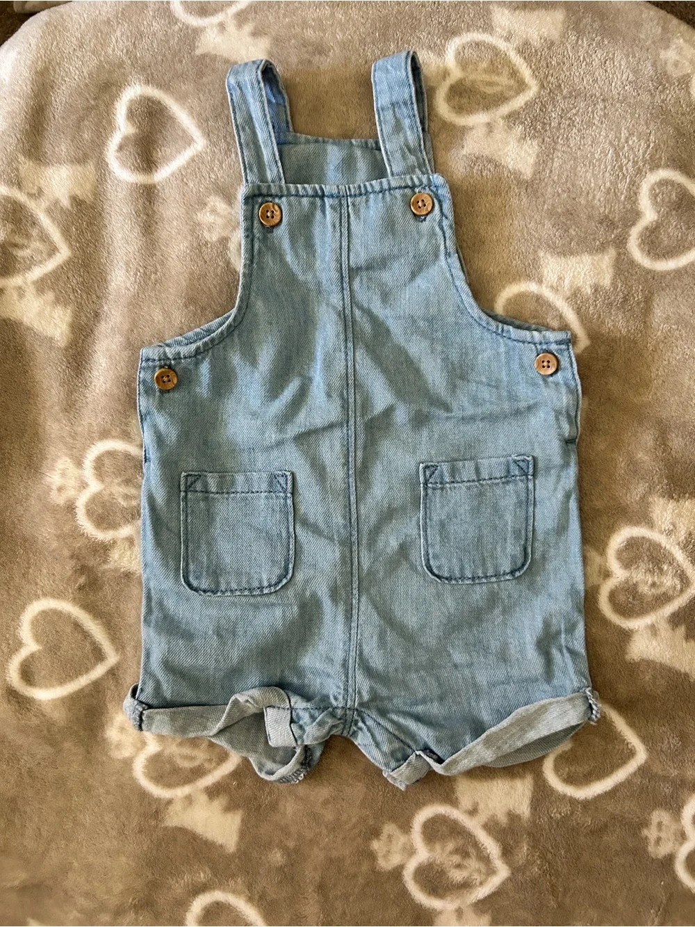 Light Blue Denim Kids Romper Overalls